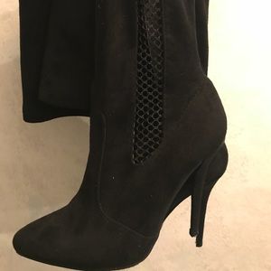 Black Suede Over Knee Boots